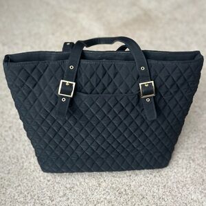 Vera Bradley Classic Quilted Cotton Large Black Tote